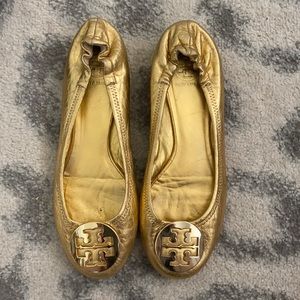 Tory Burch Gold Flats
